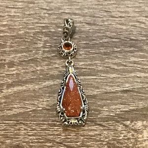 Bali Designs Sterling Silver & 18K Yellow Gold Goldstone & Citrine Pendant
